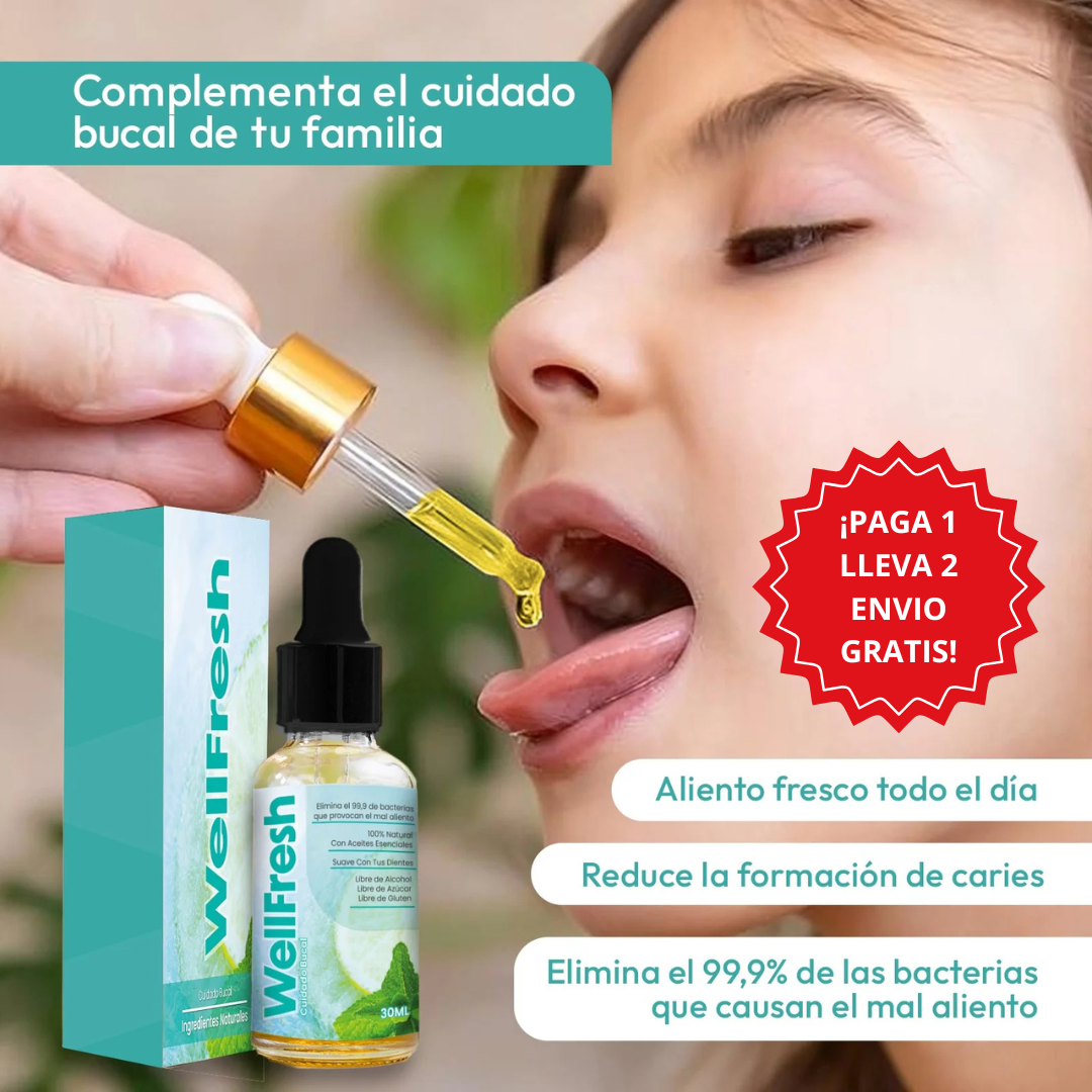 ¡PAGA 1 LLEVA 2 POR TIEMPO LIMITADO! 🧴 Wellfresh – Aliento Fresco, Confianza Renovada