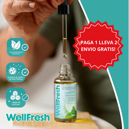 ¡PAGA 1 LLEVA 2 POR TIEMPO LIMITADO! 🧴 Wellfresh – Aliento Fresco, Confianza Renovada